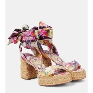 Christian Louboutin Mariza Du Desert 70 Floral Satin Sandals